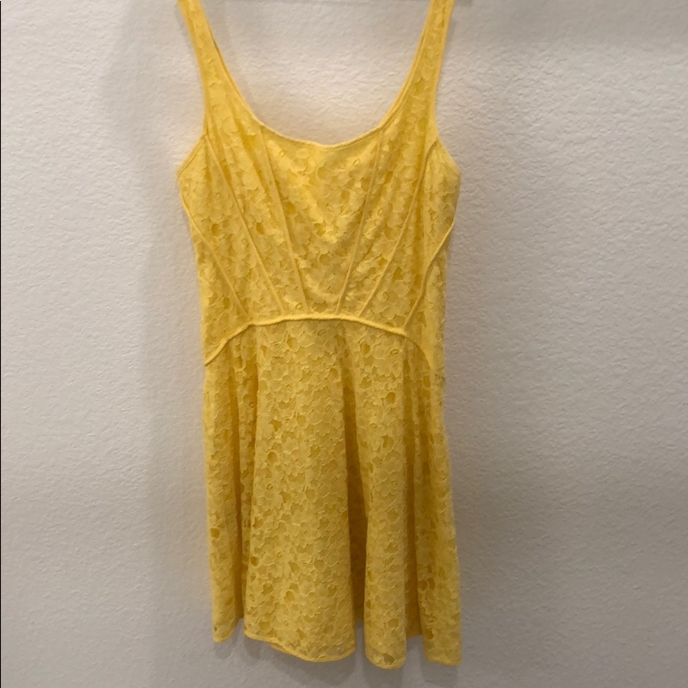 Yellow lace dress